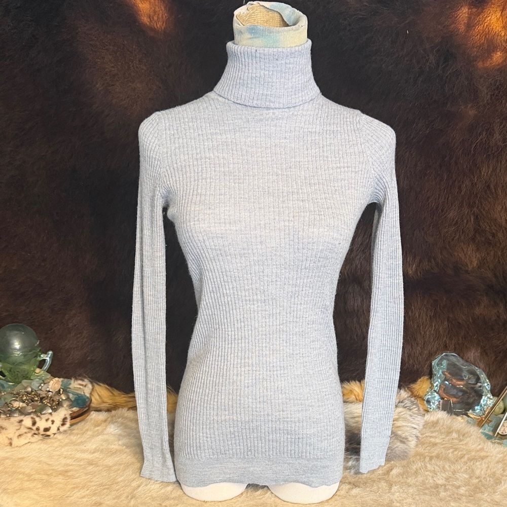 Stile Benetton Soft gray Turtleneck Sweater S (6028)